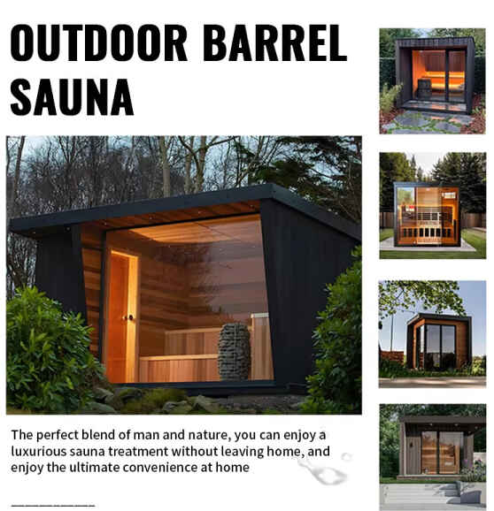 درب شیشه ای بیرونی اتاق بخار در فضای باز